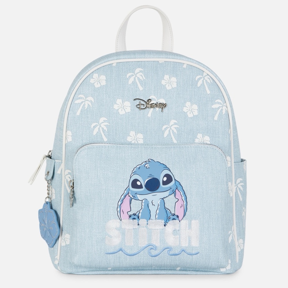 Disney's Stitch Denim Canvas Backpack NWT